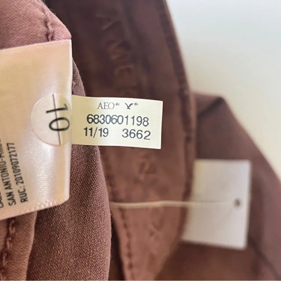 NWT American  Eagle AEO Hi Rise Jegging Super Stretch Mauve Lilac Pants Tie Sz 0 - Picture 8 of 16